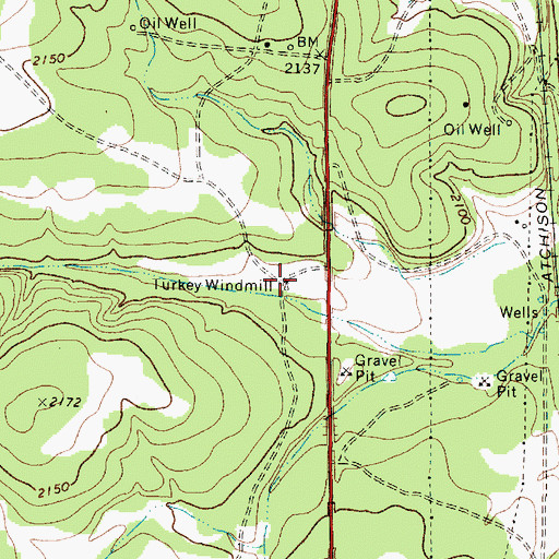Topographic Map of Turkey Windmill, TX