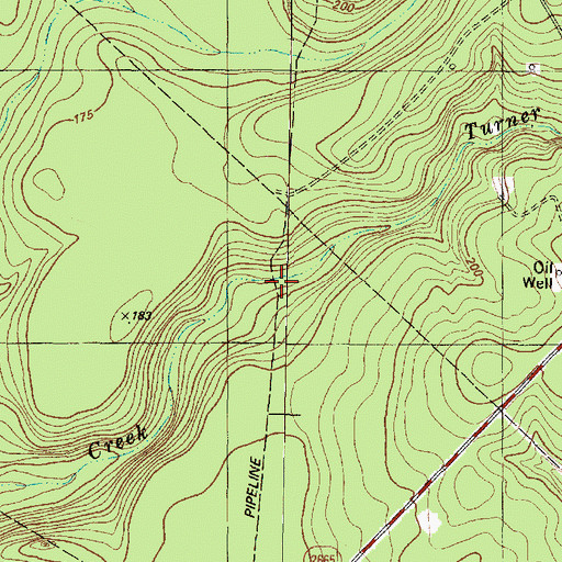 Topographic Map of Turner Creek, TX