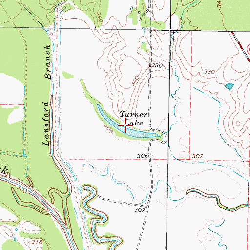 Topographic Map of Turner Lake, TX