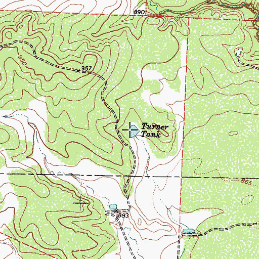 Topographic Map of Turner Tank, TX