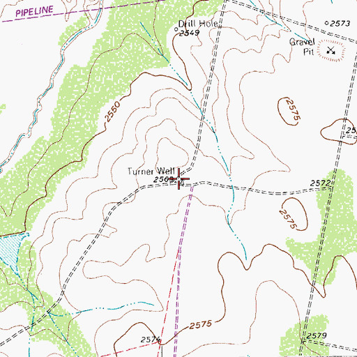 Topographic Map of Turner Well, TX
