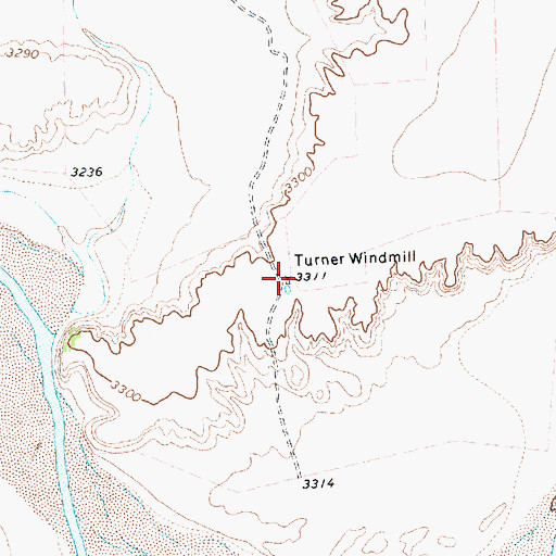 Topographic Map of Turner Windmill, TX