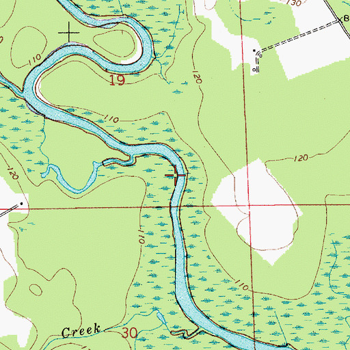 Topographic Map of Barkers Ferry (historical), AL