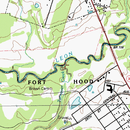 Topographic Map of Turnover Creek, TX