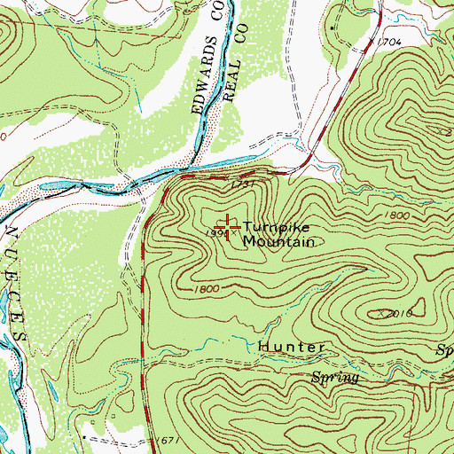 Topographic Map of Turnpike Mountain, TX