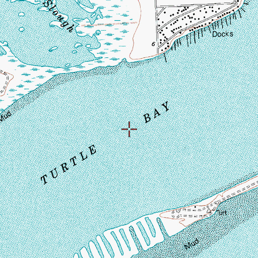 Topographic Map of Turtle Bay, TX