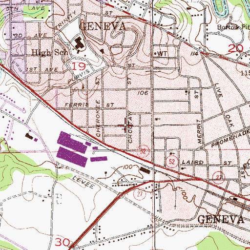 Topographic Map of Church of God, AL