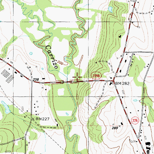 Topographic Map of Atascoso Creek, TX