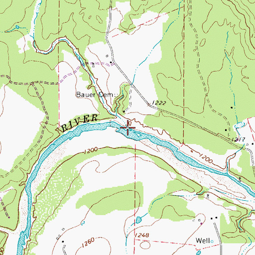 Topographic Map of Twelvemile Creek, TX