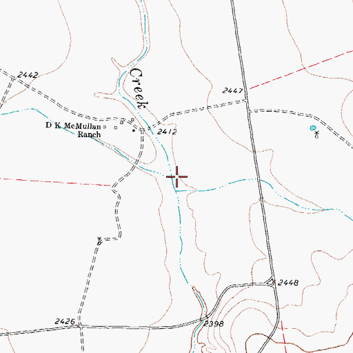 Topographic Map of Twelvemile Creek, TX