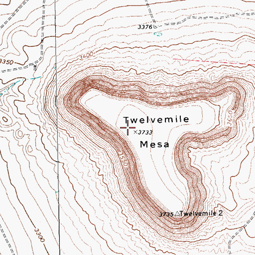 Topographic Map of Twelvemile Mesa, TX