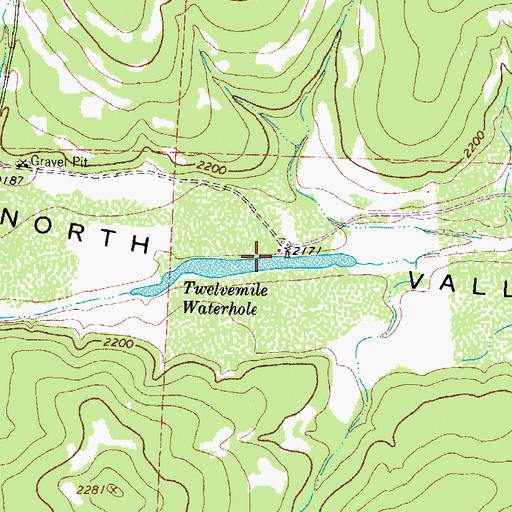 Topographic Map of Twelvemile Waterhole, TX
