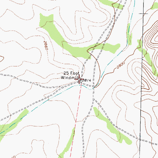 Topographic Map of Twenty-Five Foot Windmill, TX