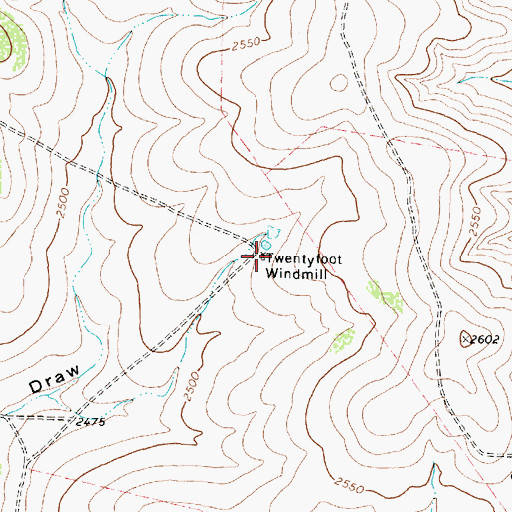 Topographic Map of Twentyfoot Windmill, TX