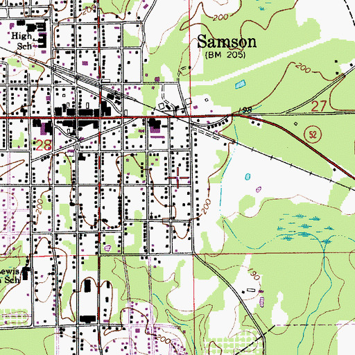 Topographic Map of First Assembly of God Church, AL
