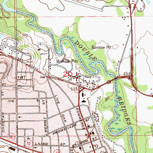 Topographic Map of First Baptist Church, AL