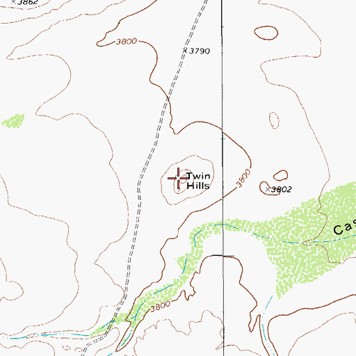 Topographic Map of Twin Hills, TX