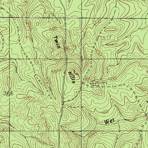 Topographic Map of Twin Hills, TX