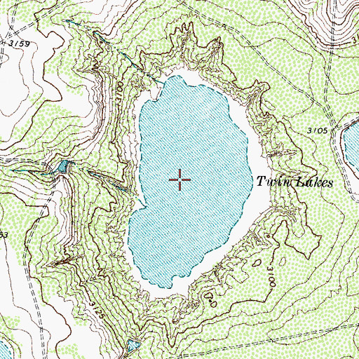 Topographic Map of Twin Lakes, TX
