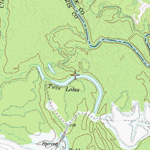 Topographic Map of Twin Lakes, TX