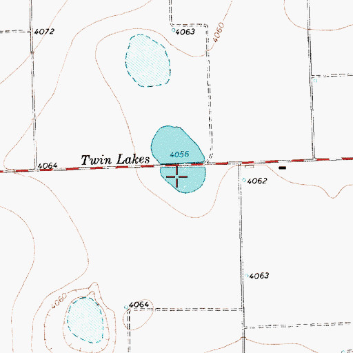 Topographic Map of Twin Lakes, TX