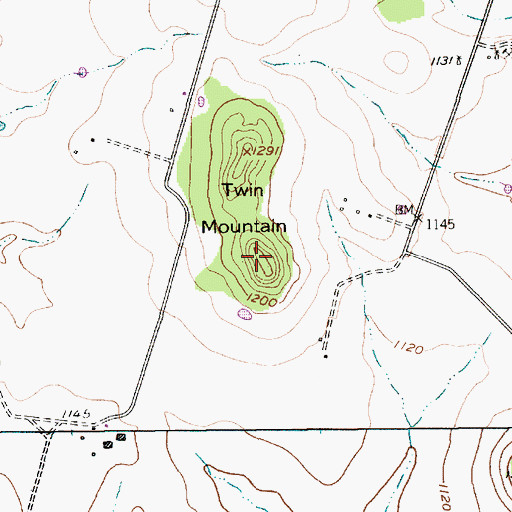 Topographic Map of Twin Mountain, TX