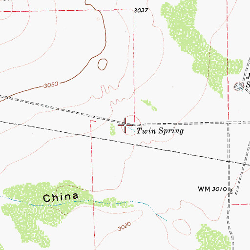 Topographic Map of Twin Spring, TX