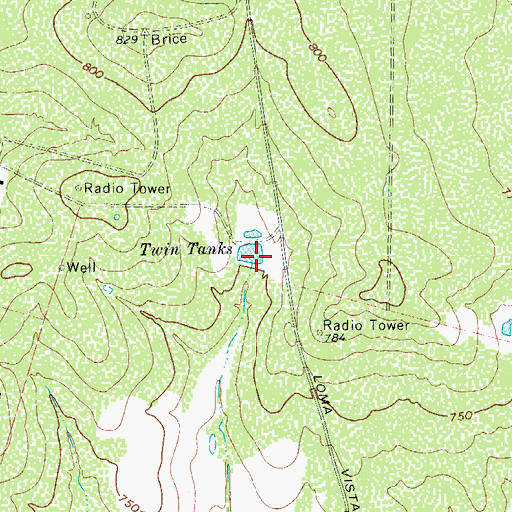 Topographic Map of Twin Tank, TX