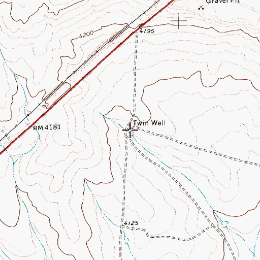 Topographic Map of Twin Well, TX