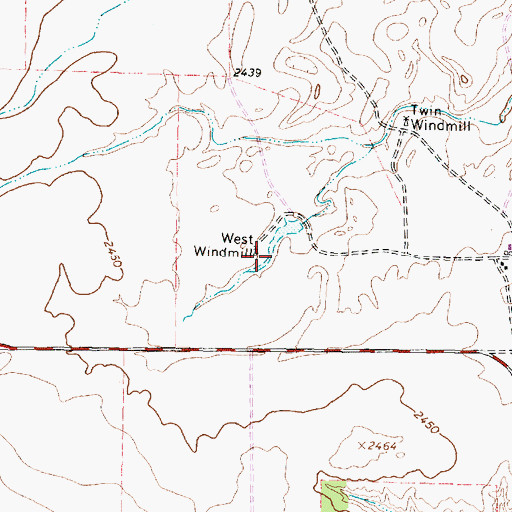 Topographic Map of Twin Windmill, TX