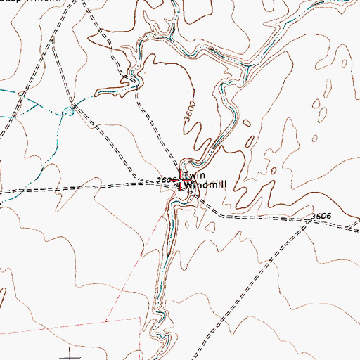 Topographic Map of Twin Windmill, TX