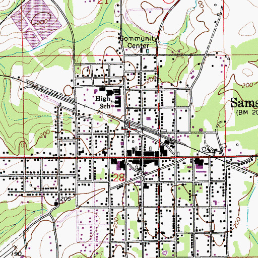 Topographic Map of First Christian Church, AL