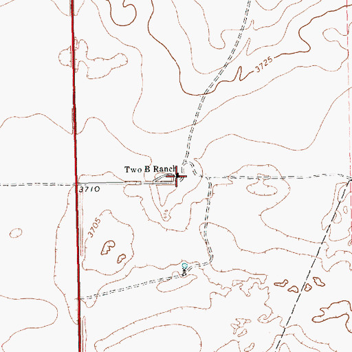 Topographic Map of Two B Ranch, TX
