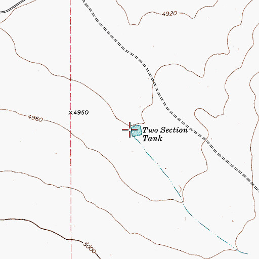Topographic Map of Two Section Tank, TX