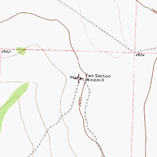 Topographic Map of Two Section Windmill, TX