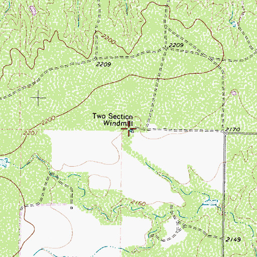 Topographic Map of Two Section Windmill, TX