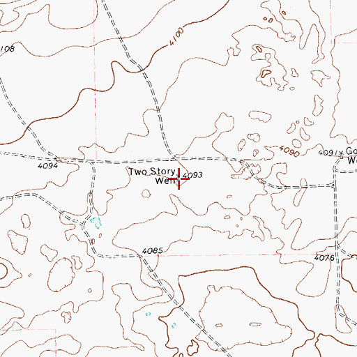 Topographic Map of Two Story Well, TX