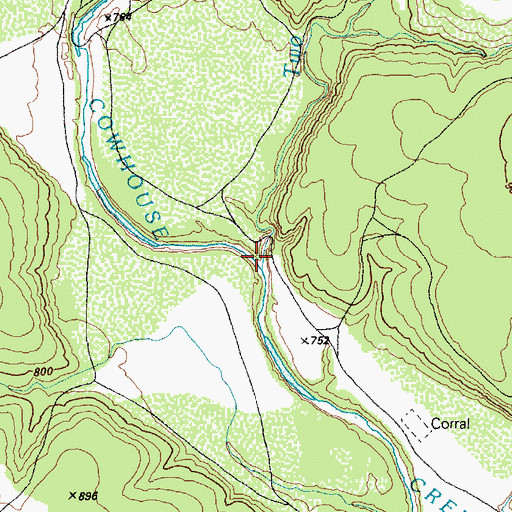 Topographic Map of Two Year Old Creek, TX