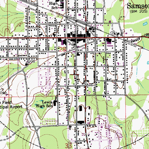 Topographic Map of First Methodist Church, AL