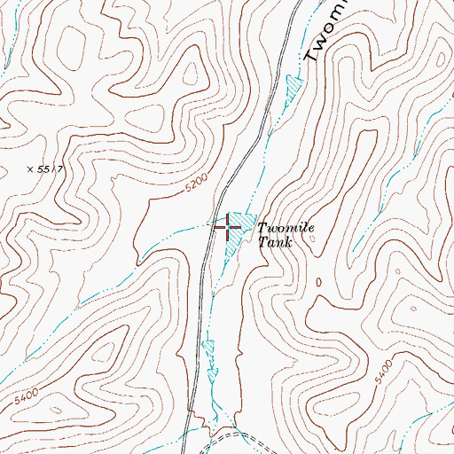 Topographic Map of Twomile Tank, TX