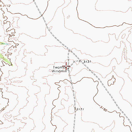 Topographic Map of Twomile Windmill, TX