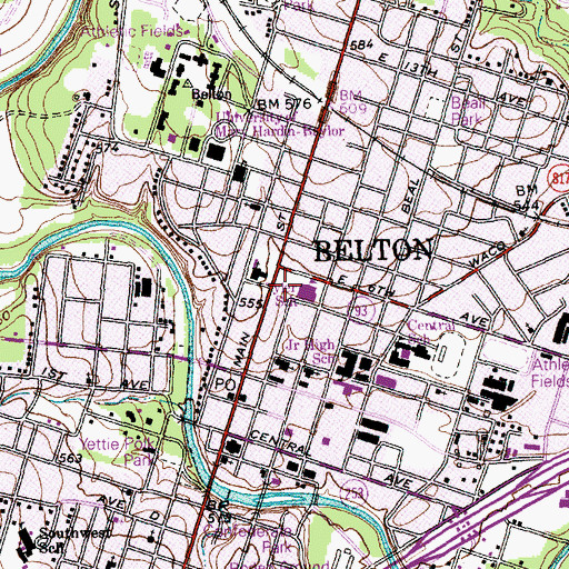 Topographic Map of Tyler School, TX