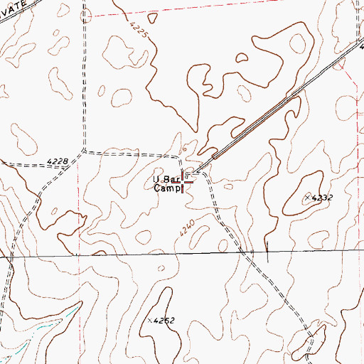 Topographic Map of U Bar Camp, TX
