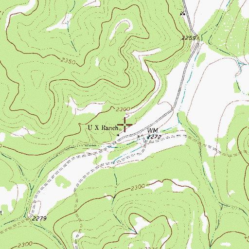 Topographic Map of U X Ranch, TX