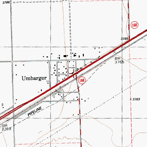 Topographic Map of Umbarger, TX