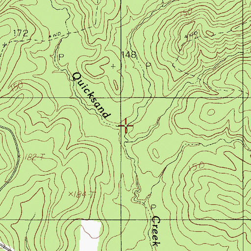 Topographic Map of Underwood Creek, TX