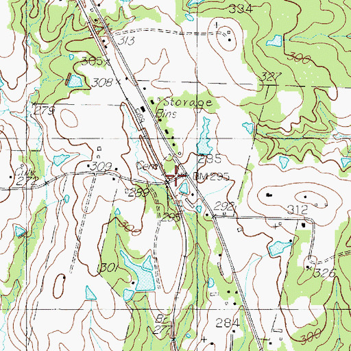Topographic Map of Union Cemetery, TX