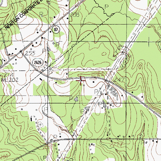 Topographic Map of Union Church, TX