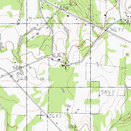 Topographic Map of Stanger Springs Church, TX