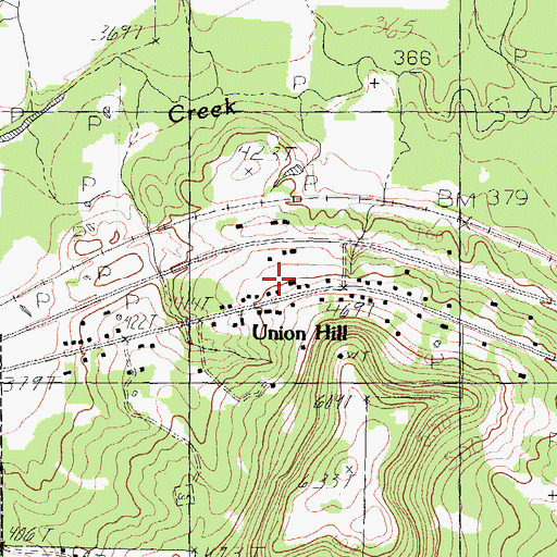 Topographic Map of Union Hill Church, TX